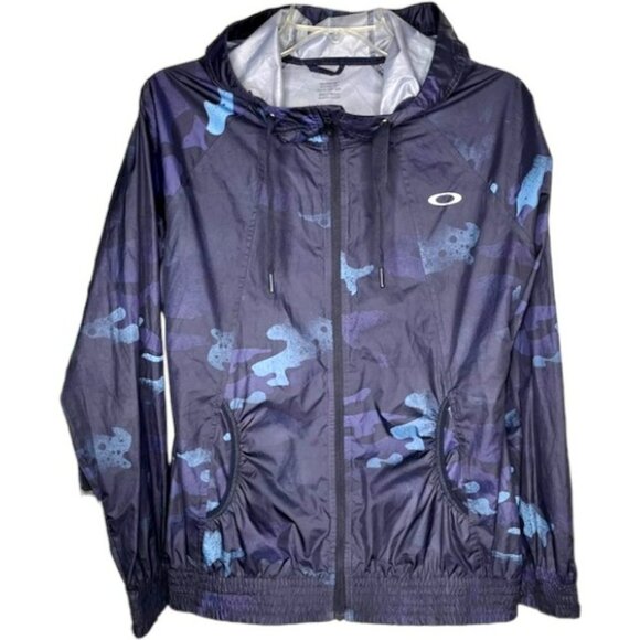Oakley Jackets & Blazers - Oakley Hydrofree Tech Wind/Rain Camo Print Jacket - Navy Blue - S